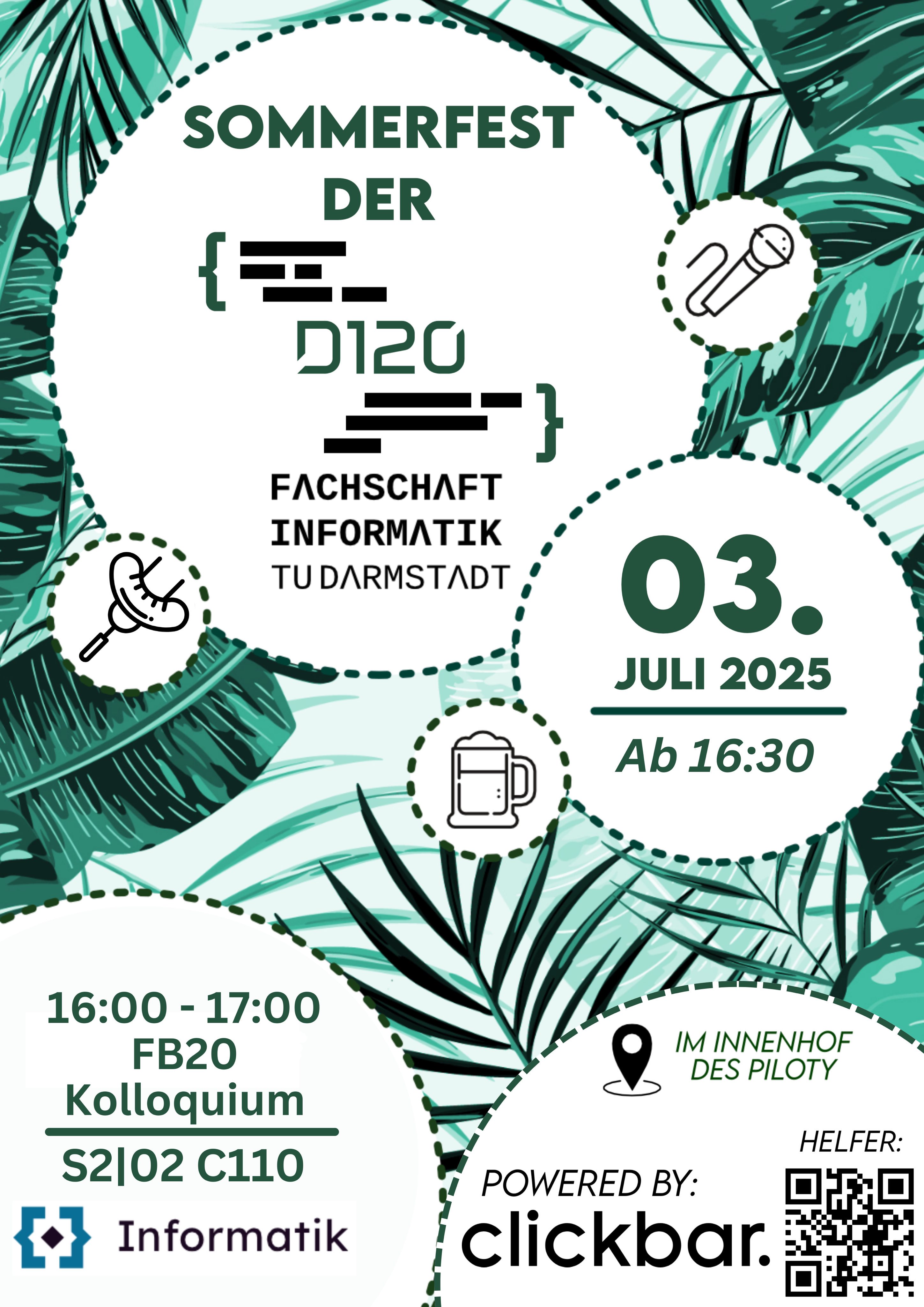 Werbung für das Sommerfest der Fachschaft Informatik 2025